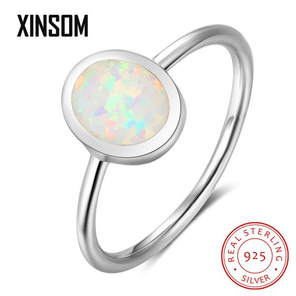 

xinsom korean fashion opal for women minimalist 925 sterling silver engagement wedding rings fine jewelry gifts 20xs1021 q1218, Golden;silver
