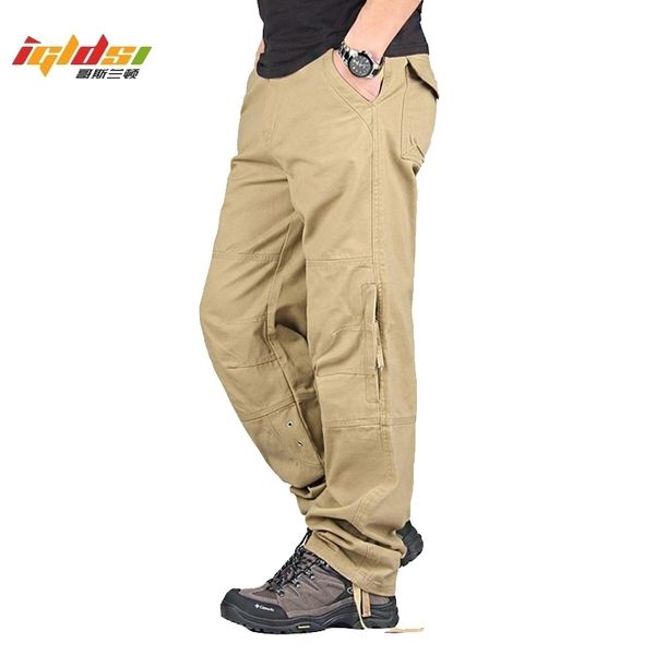 

cargo pants new spring autumn men streetwear casual military long trousers men army camo straight mens joggers pants 201109, Black
