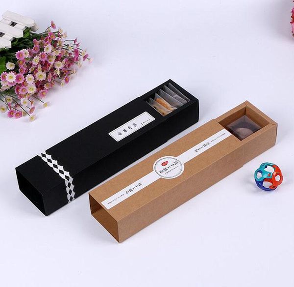 

gift wrap 23.3*5.6*4.9cm 4 colors kraft drawer paper box macaron chocolate cookie cake packaging 100pcs/lot