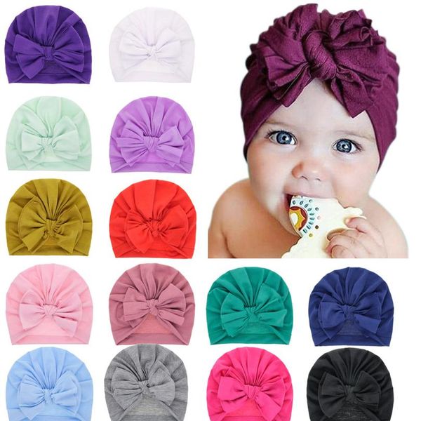 

2020 cute hats baby boys girls hats cotton soft turban twisted knot beanies hat caps for toddler kids newborn childre wmtals, Yellow