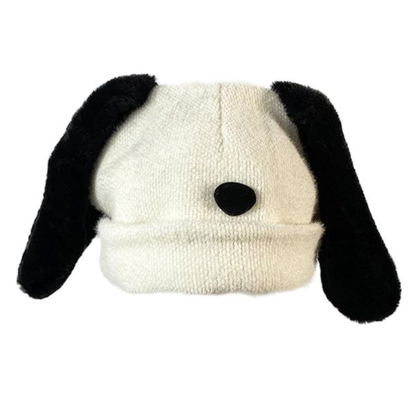 

women sweet ears beanie hat winter knitted warm cuffed skull cap lx9e, Blue;gray