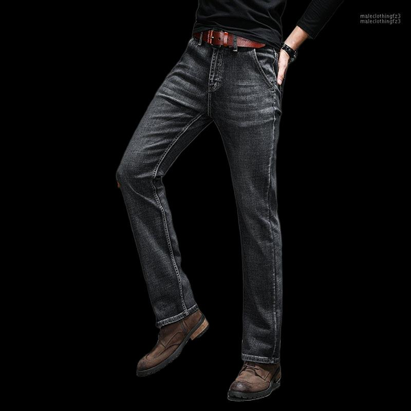 

men's jeans black slim fit bootcut 2021 men business casual boot cut for stretch flared arrive1, Blue