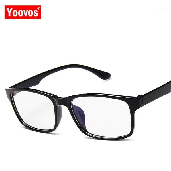 

yoovos 2020 glasses women/men square flat eyeglasses frames for women retro classic glasses blue light vintage gafas de mujer1, White;black