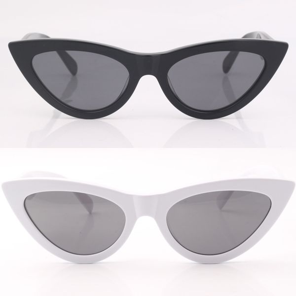 

мода кошачьи солнцезащитные очки женщин белая рамка серая линза глаз износ