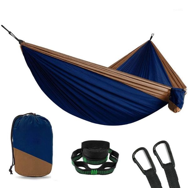 

2 person double camping hammock with 2pcs tree straps xl 10 foot nylon portable heavy duty holds 700lb for sitting hanging sale1