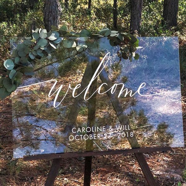 

party decoration plexiglass wedding welcome sign board personalized name and date panel entrance for wedding,engagement