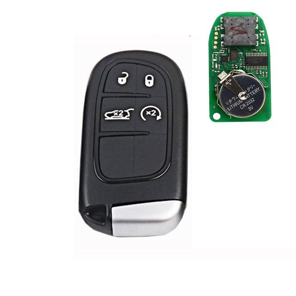 

4button keyless entry 433mhz 4a chip with insert small uncut blade for cherokee car remote smart key card