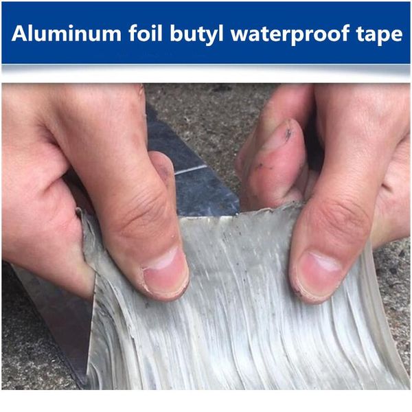 

алюминиевая фольга бутил резиновая лента самоклеящаяся высокая температурное сопротивление водонепроницаемое для ремонта трубы на крыше оста, Black;brown