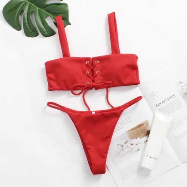 

bikinis set bikini mujer women pure color push-up swimsuit swimwear beachwear 2021 bathing suit monokini halter1