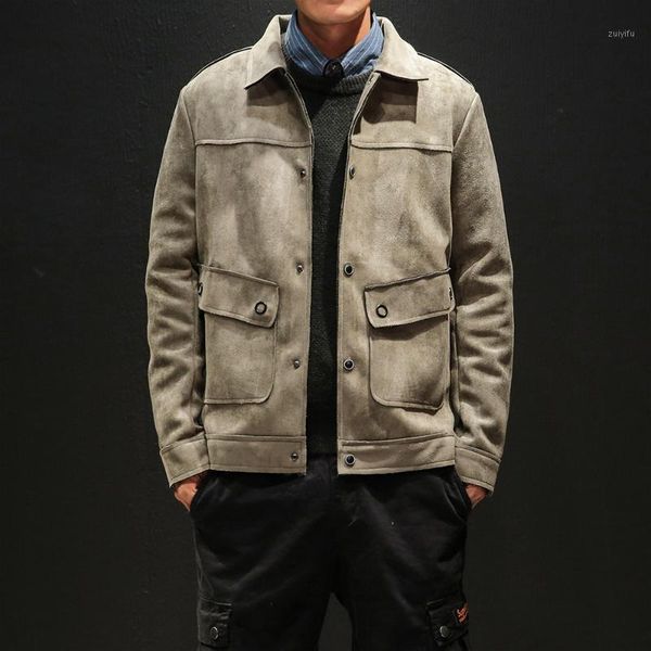 

men jacket england style pockets men coats and jackets single breasted jacket streetwear coat clothes1, Black;brown