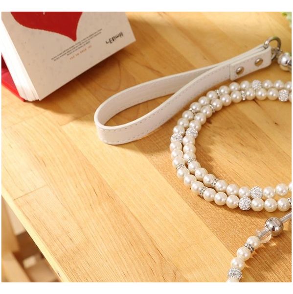 

moccapet ]new silver pearl pet collar leash set dog collar dog leash pet supplies dog collars jllvga bdebag