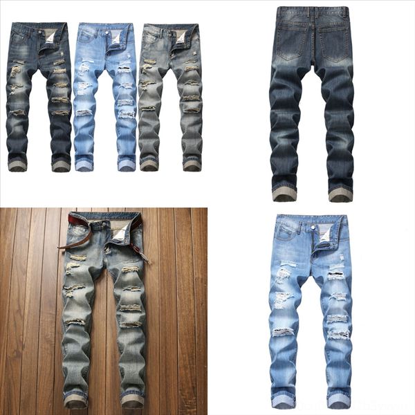 

rxclf featured man for jeans men stretchy ripped skinny hole cyxzftrofl pocket design jeans destroyed high trousers slim fit denim tooling, Black