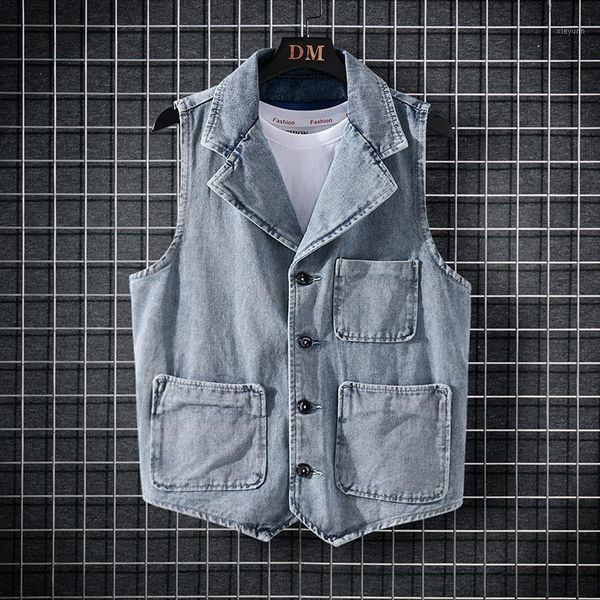 

men suit waistcoat gentlemen leisure sleeveless punk jacket hombre british fashion men vest newly designer casual denim vest1, Black;white