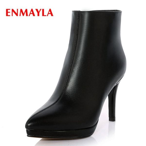 

enmayla pointed toe ankle botas mujer invierno boots women shoes woman booties size 34-39 zyl1567, Black