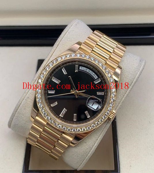 

original boxes luxury men's watches 228238 40mm diamond gold calendar stainless steel bracelet mechanical automatic fashion wristwatche, Slivery;brown