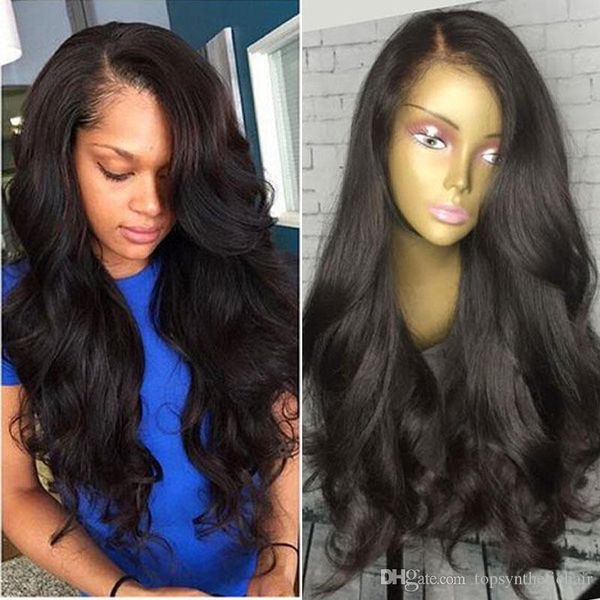 

synthetic wigs synthetic hair for black women synthetic lace front wigs natural colorl hair wig with side bangs in stock