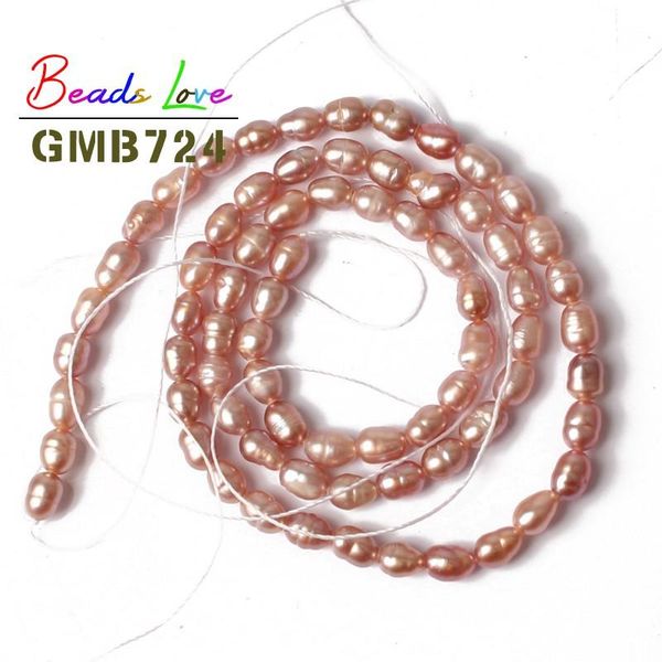 

4-4,5 мм натуральные рисовые формы пресноводные жемчужные бусины для ювелирных изделий, изготовление круглых свободных шариков diy ожерелье