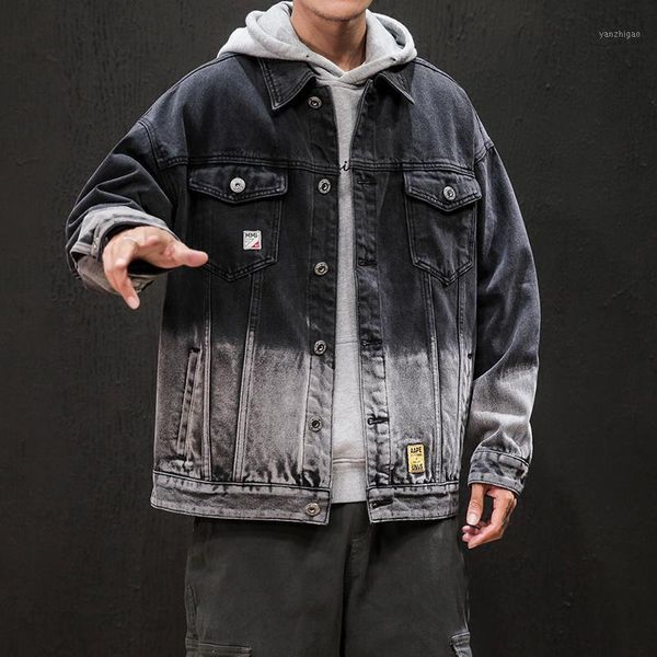 

2020 autumn winter denim jacket mens bomber jackets fashion loose male cowboy cotton vintage jean jacket men plus size m-5xl1, Black;brown