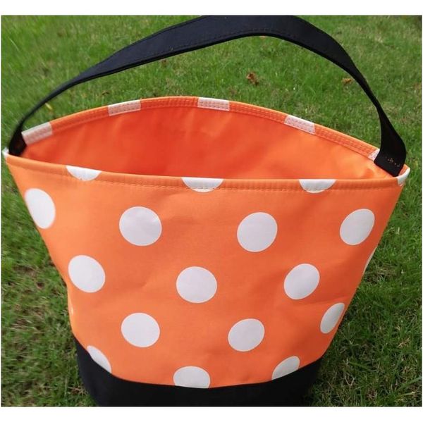 

halloween candy basket bag polka dot hand bag storage bags put eggs storage sacks print bucket bags desk baskets jllwgr mx_home