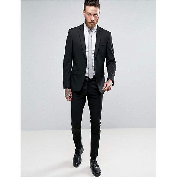 

мужские тонкие подходящие костюмы жених свадебные вечеринки смокинга 2 шт. куртка брюки установить notch osal формальный бизнес случайные бл, White;black