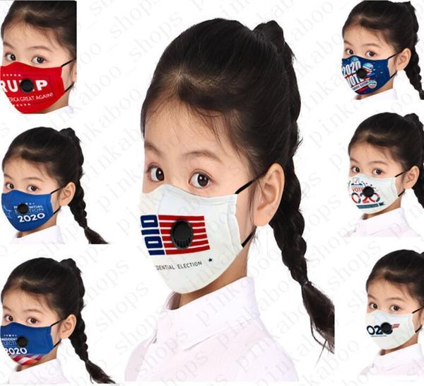

2020 usa america donald trump printing pm2.5 kids masks breather valve face mask with filter pocket summer outdoor cycli