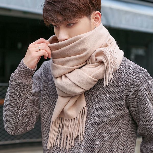 

inverno 100% cordeiro cachecol masculino pescoo mais quente engrossar cinza pashmina envoltrios foulard para o homem cachecis de l x7ne, Blue;gray