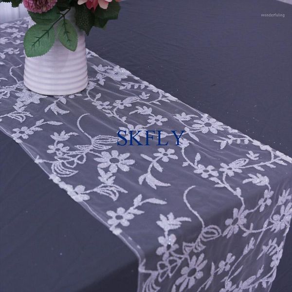 

ru041ahome birthday party discount wedding glitter floral table runner1