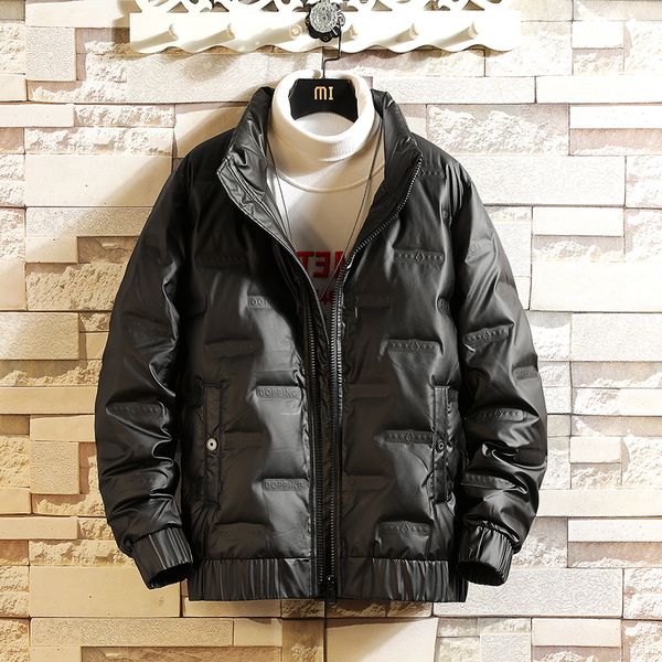 

2020 men's winter jacket m-5xl new stlye casual thick plus size male warm down jackets style stand collar for men, Black