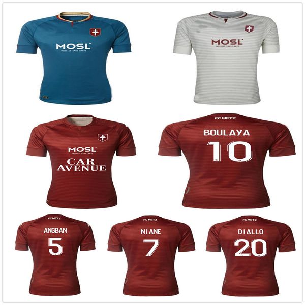 

maillot de foot 20 21 fc metz soccer jerseys 2020 2021 red blue boulaya diallo centonze bronn vagner home away third 3rd football shirts, Black;yellow
