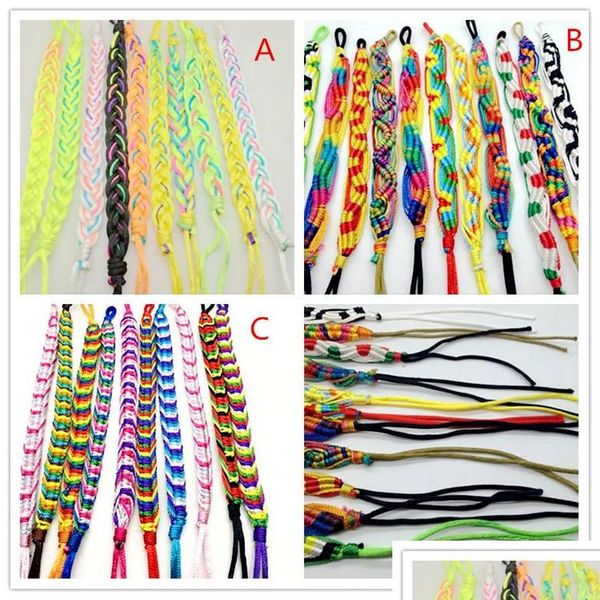 

wholesale handmade multi-color friendship rope bracelet cuff wristbands jewelry for man women gift bracelet rhxku, Golden;silver