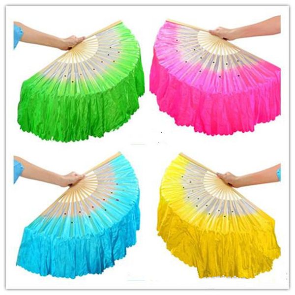 

silk handmade fan dance festive chinese fans belly dancing props 5 colors epacket free