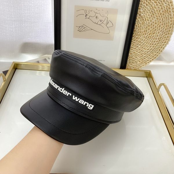 

luxury hat new navy women's flat korean casual versatile net red octagonal hat duck cap trend, Black;white
