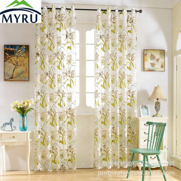 

curtain & drapes myru tropical floral print semi sheer curtains for living room bedroom kitchen printed flower window tulle