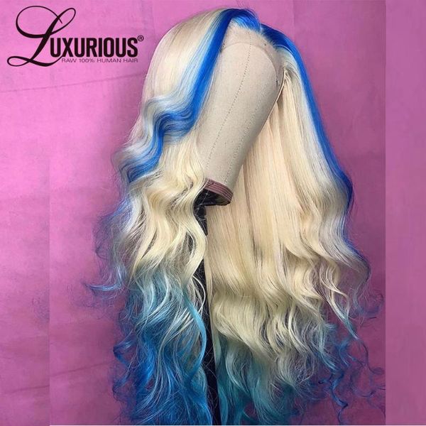 

lace wigs cosplay colored curly human hair for women peruvian closure wig ombre frontal with transparent pre plucked, Black;brown