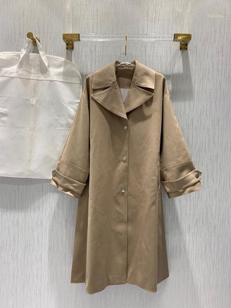 

2020 spring summer collection french luxury design cotton trench raincoat1, Tan;black