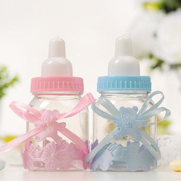 

12pcs/set girl boy baby shower decorations baby shower chocolate candy box blue pink bottle christmas birthday party favors gift
