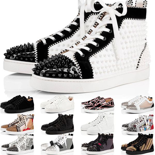 

designer red bottoms casual shoes men women platform black white blue red party couple dress leather sneakers sports online sale