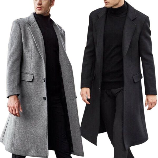 

men's coat spring and autumn jacket fashion korean style men's trench duster coat high-quality slim long overcoat d30, Tan;black