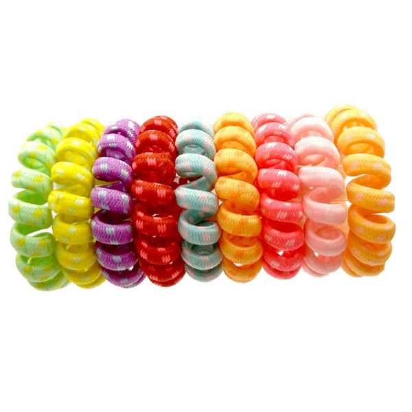 

lastic hair bands спиральная форма ponytail волос галстуки резиновые резиновые канаты телефонная проволока аксессуары размером 4см jllsaq, Silver