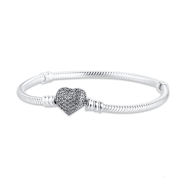

jewelry clasp 100% pave 925 silver sterling heart bracelets 1028