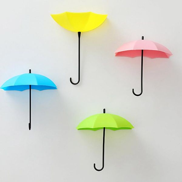 

hooks & rails 3pcs/lot creative umbrella shaped key hanger rack home decorative holder wall for kitchen bathroom accessories gadgets