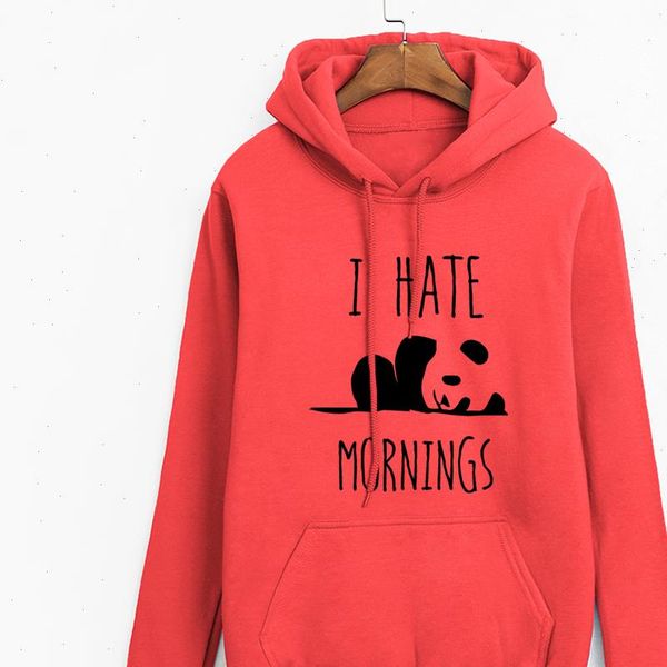 

brand tracksuits fashion women long sleeve hoodies 2021 moleton feminino fleece hoodies panda i hate mornings sweatshirt female, Black
