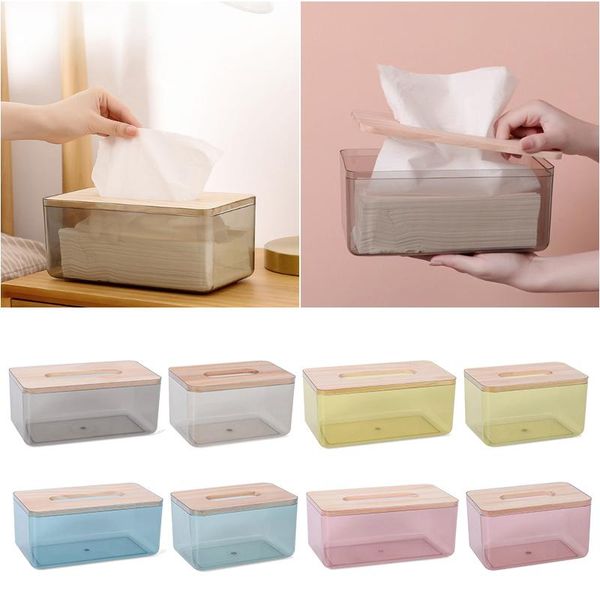 

new pp plastic wood cover tissue case living room bathroom kitchen restaurant office toilet car box tissue holders