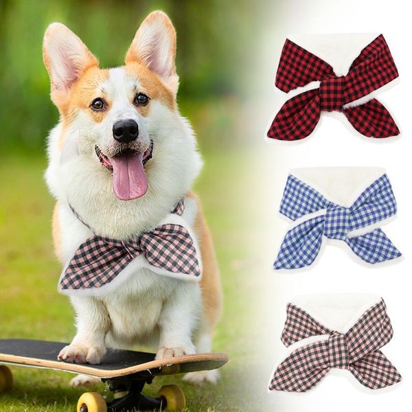 

winter warm pet dog cat scarf collar for small medium dogs cats soft cute puppy neckerchief bowknot chihuahua pet acc bbyugu