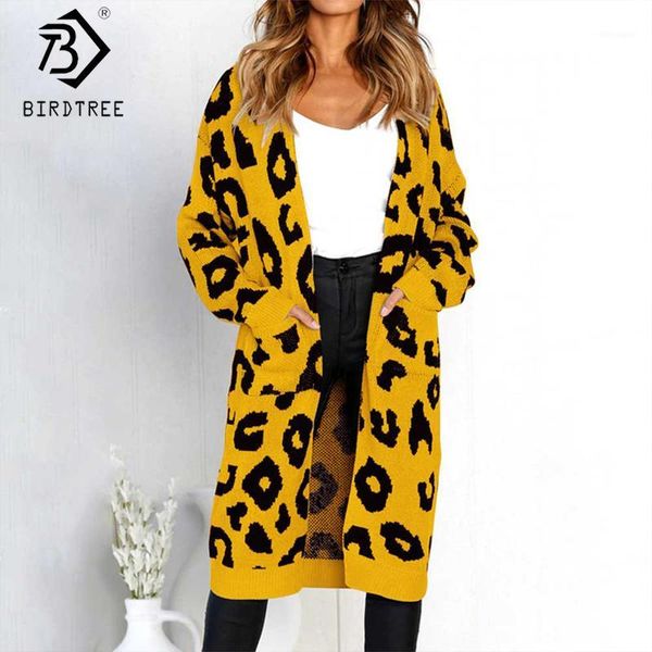 

in stock 2020 spring oversize 4xl-6xl leopard print long cardigans full sleeve pockets casual knitting sweater outerwear c02701k1, White
