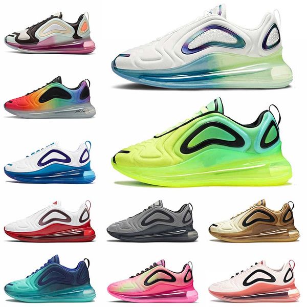 

bubble pack 2021 new arrival 72c men women cushion running shoes volt black sea forest pink blast be true 720s trainers sneakers 36-45, White;red