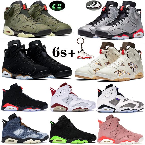 

travis 2020 mens dmp 6 6s scotts reflective jumpman basketball shoes trainers alternate hare black infrared athletic sports men sneakers