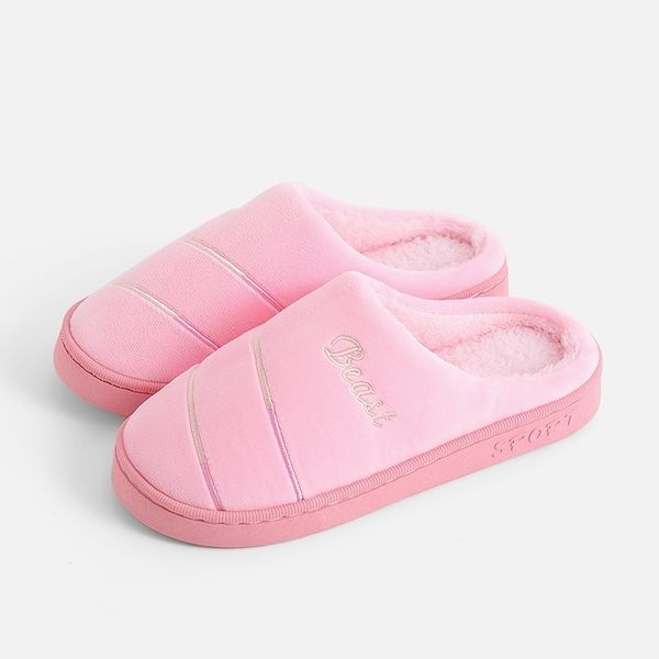 

new fashion women's slippers cotton home indoor slippers soft plush autumn winter shoes non-slip for couple y201026, Black