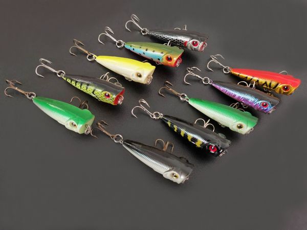 

wholesale lot 20 fishing lure popper crankbaits hand baits hooks bass 4.9g/5 cm 10 color ing
