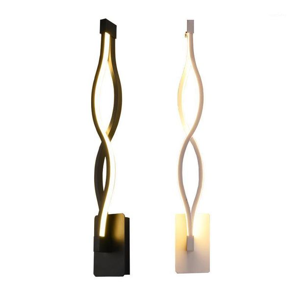 

wall lamp modern simple black/white creative bedroom corridor living room tv background led wave lamp1